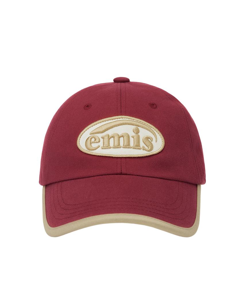 Imiseu Beige Trimming Ball Cap-Red