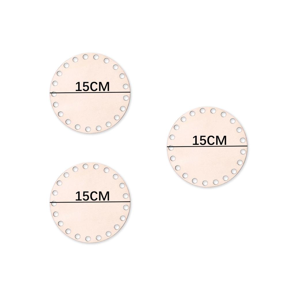 3 Pcs/Set Crochet Basket Base Poplar Plywood Unfinished Blank Cross Stitch Carved Hand-Woven DIY Crafts Basket Wooden Bottom