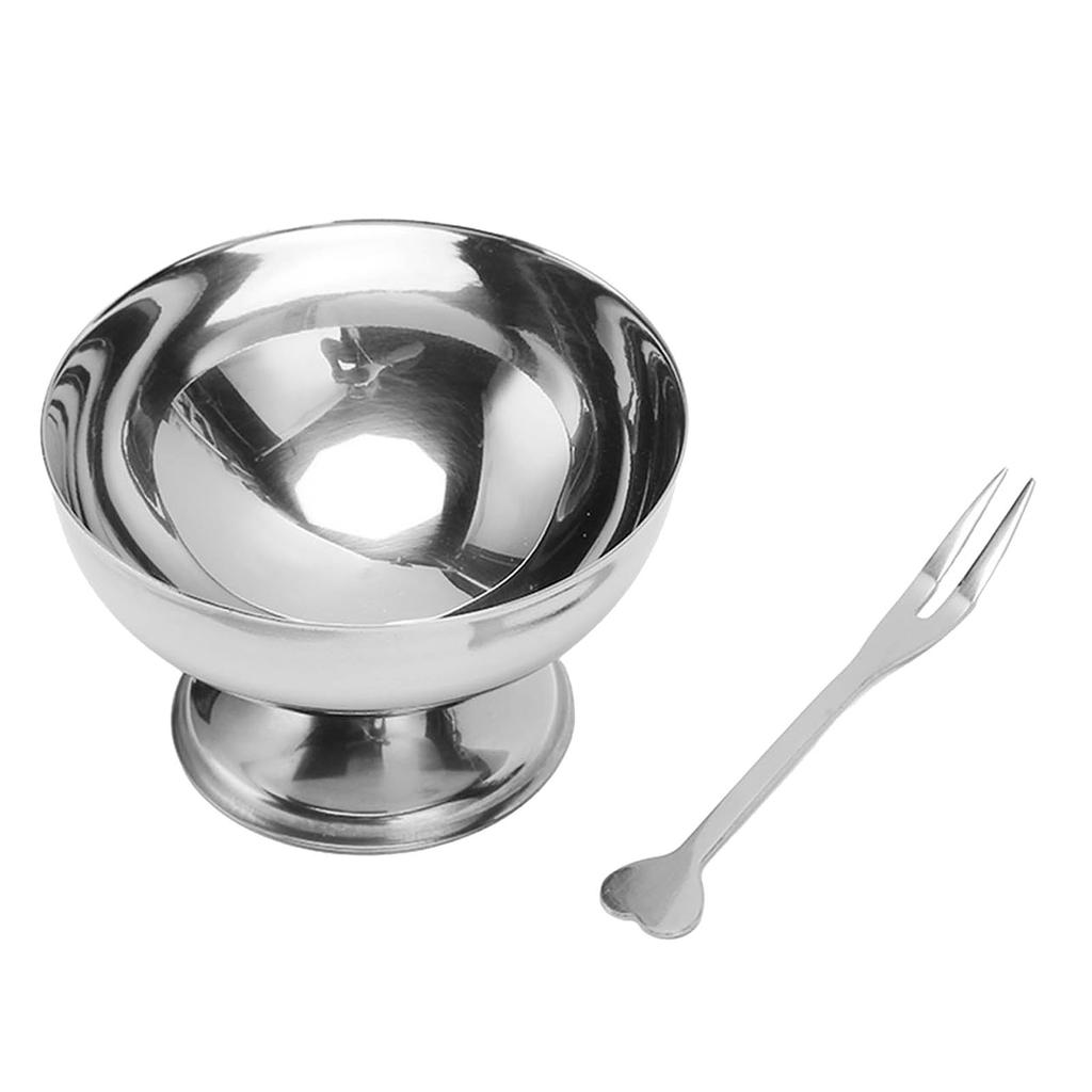 1 Set Stainless Steel Ice Cream Cup Delicate Reusable Ice Cream Bowl for Dessert Salads Pudding