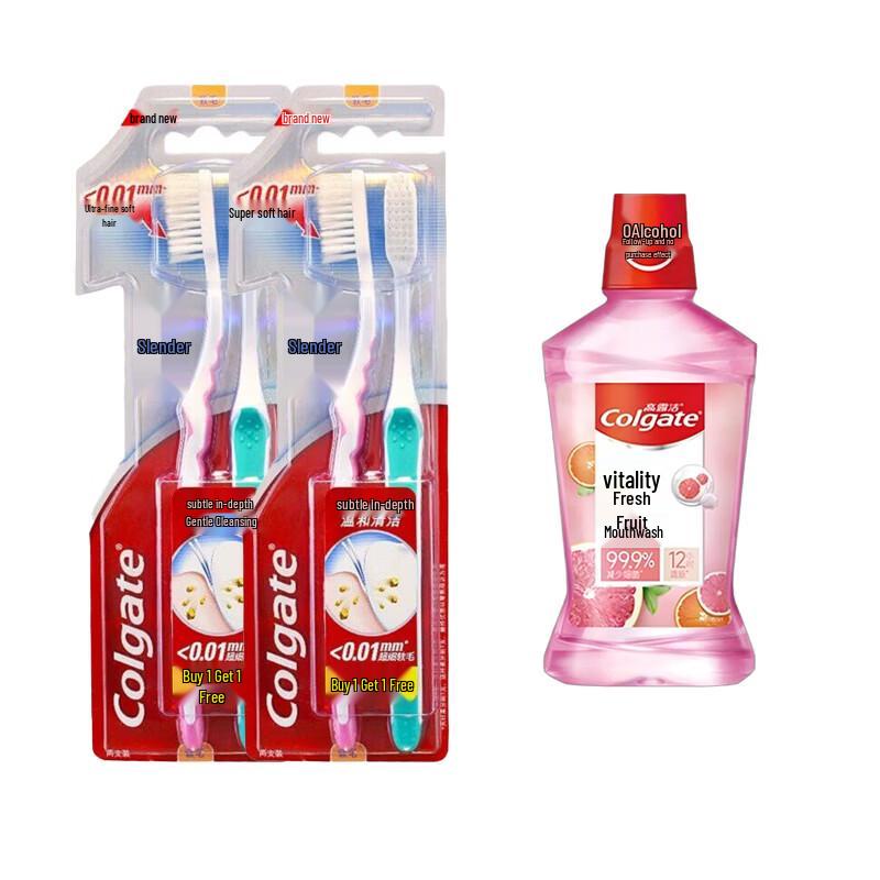 Выгодный набор: Зубная щетка Colgate Slim Soft и Ополаскиватель для полости рта