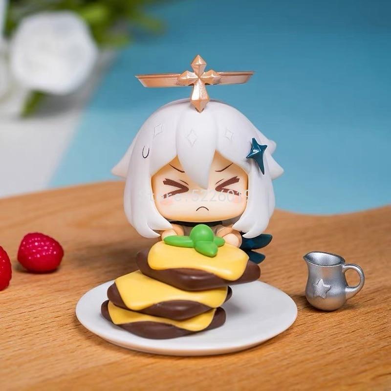 6pcs /Set Genshin Impact Anime Figure Paimon Action Figure Klee /Paimon /Barbatos /Aether /Diluc Ragnvindr /Amber Figurine Doll Toys