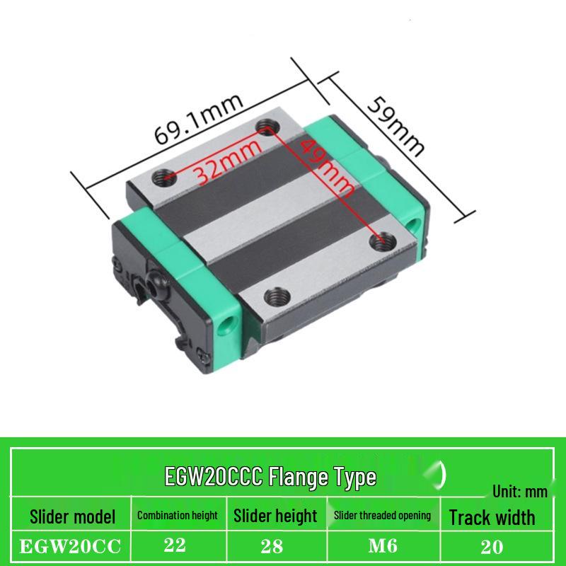 Precision Linear Guide Block Assembly EGH/EGW Series (15-65) CA SC