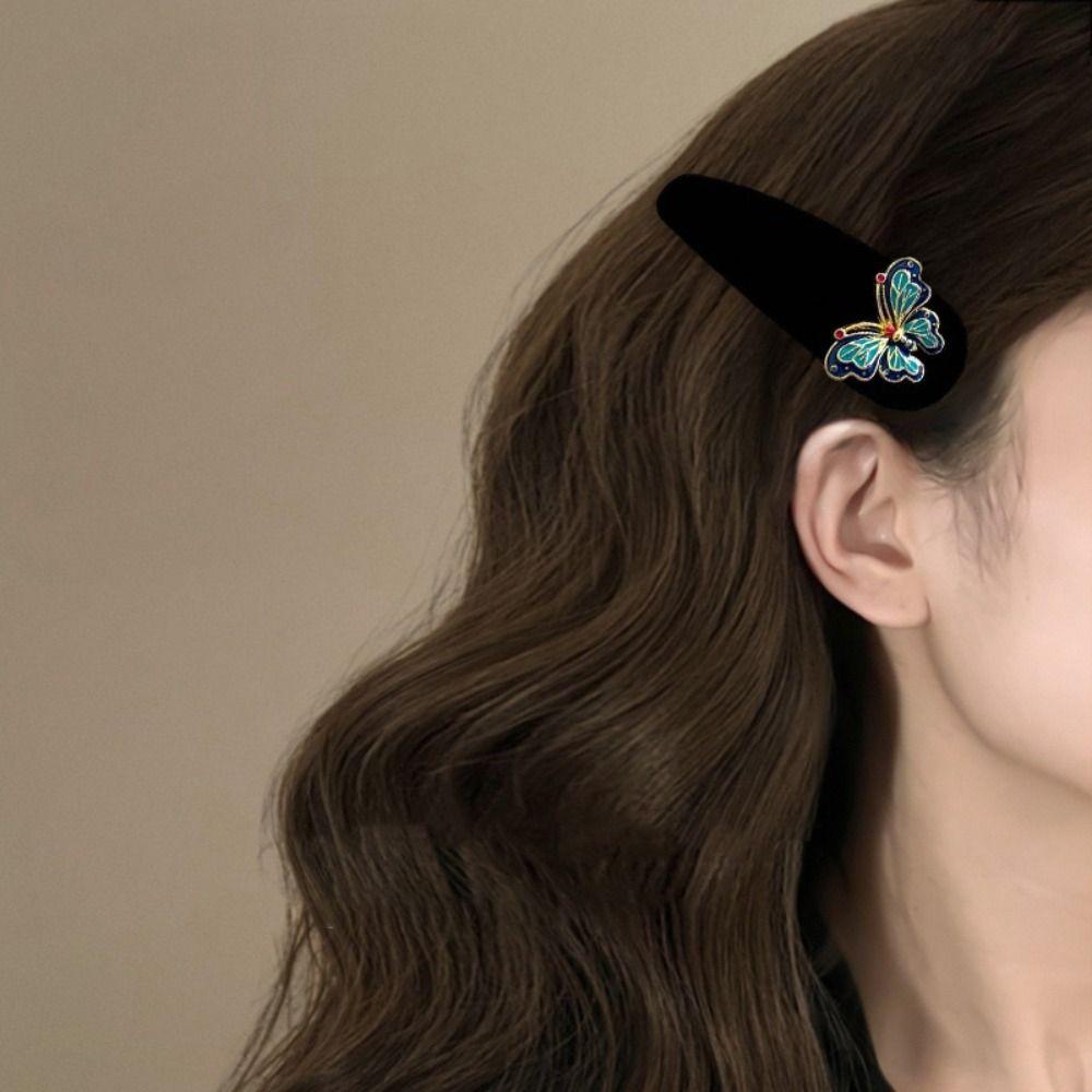 

Velvet Butterfly Hair Band Chinese Style Bangs Clip Cute Ethnic Style Hair Hoop Makeup Red Hair Clip