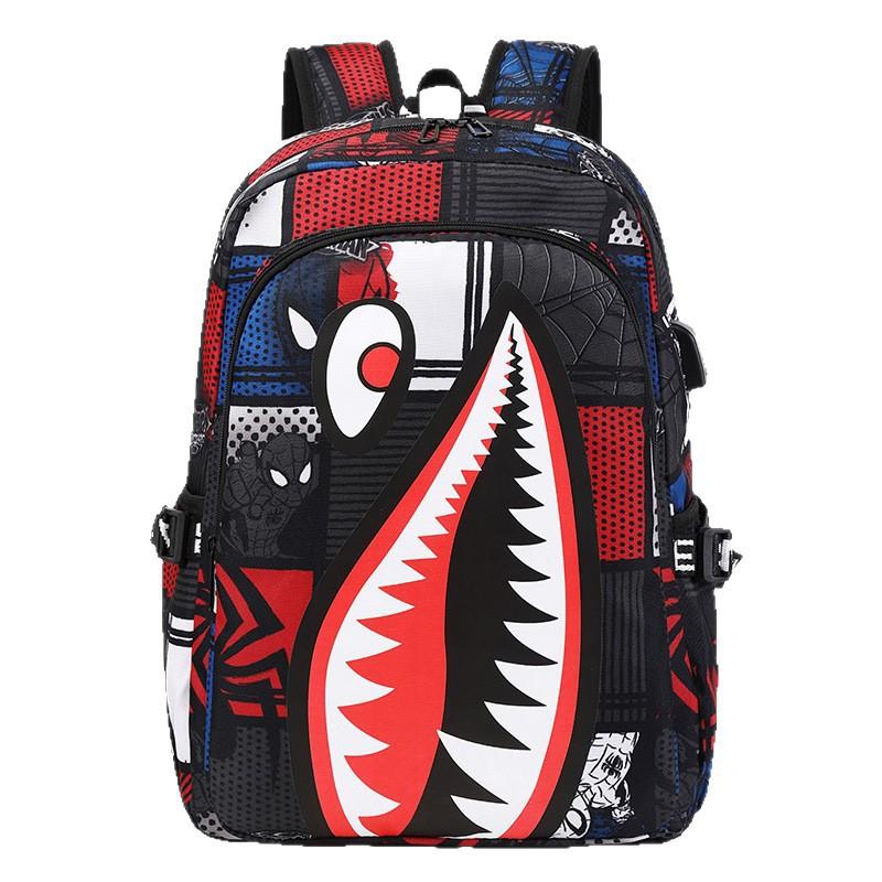Specially Designed for Elementary School and Children's Backpacks with Shark Personalized Pattern Printing, Large Capacity Lightweight Backpacks