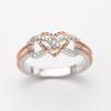 Micro-inlaid Zircon Women's Ring Heart Eternity Gift Rings for Lovers Wedding Jewelry Fashionable Through-pattern Love Ring