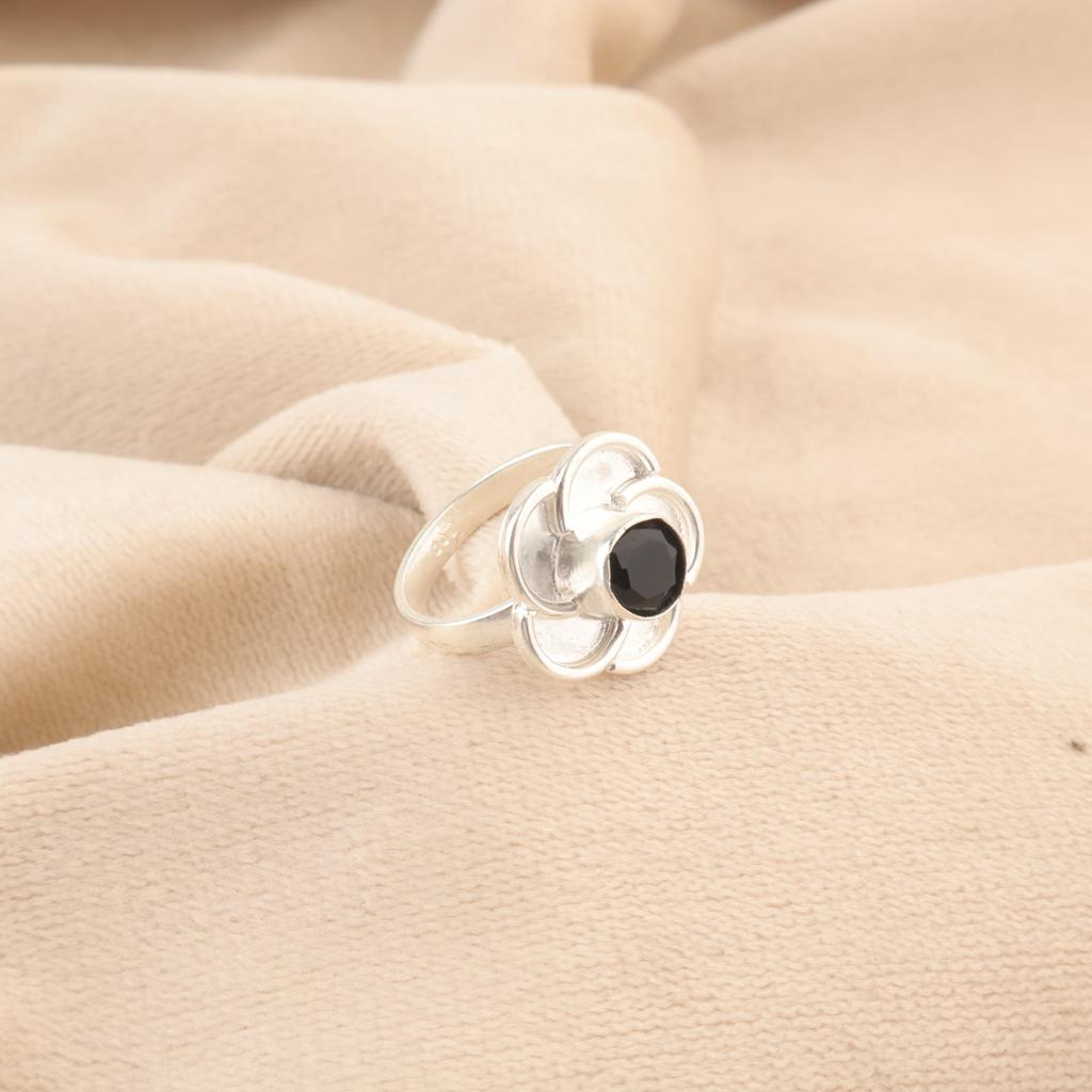 Black Onyx Gemstone 925 Sterling Silver Cocktail New Statement Boho Ring Jewelry RR-51-17