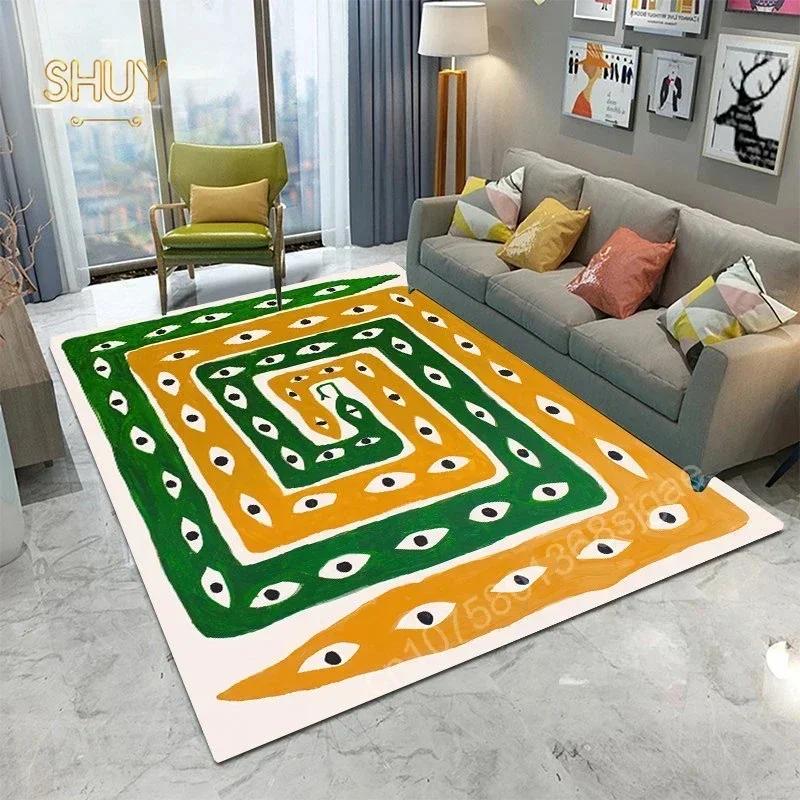 Ancient Egypt Abstract Carpet Rug Living Room Bedroom Mat Colorful Tiger Leopard Figure Non-Slip Flannel Home Decor Floor Mat