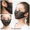 Lace Anti-Uv Sunscreen Mask Breathable Ear Cord Face Cover Scarf Hanging Ear Dust-Proof Scarves Mask Summer Dust-Proof Veil