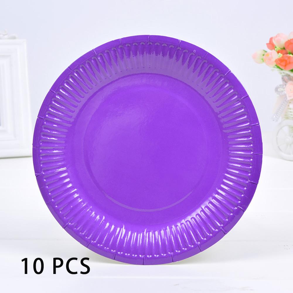 10 PCS Solid Color Disposable Paper Tray Eco-friendly Cardboard Diameter 18cm High quality white cardboard Handmade props