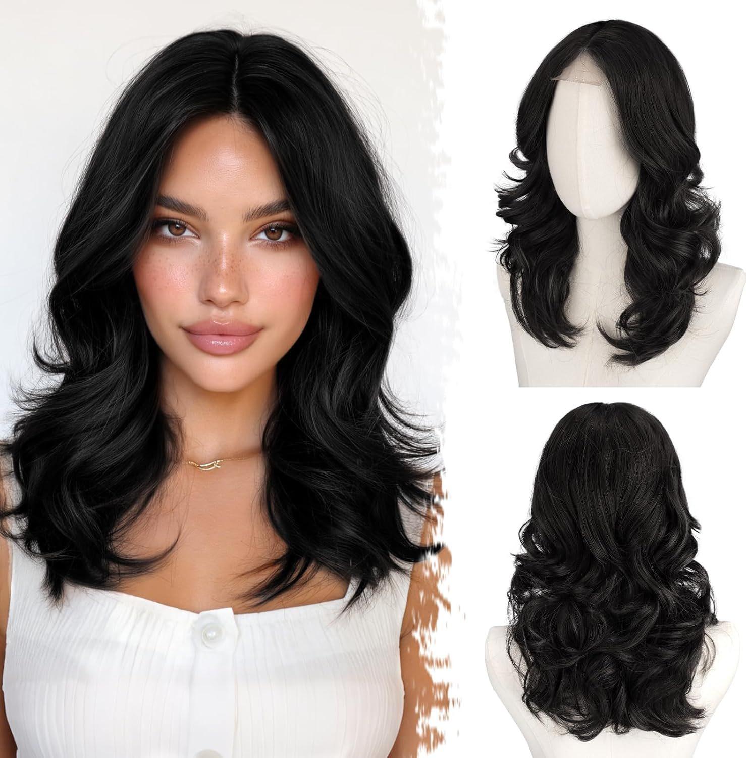 

Women s Burgundy & Black Short Curly Synthetic Wig with Lace Front, Adjustable Cap for Daily & Party Wear, Premium Fiber, Ready Stock 16inch
