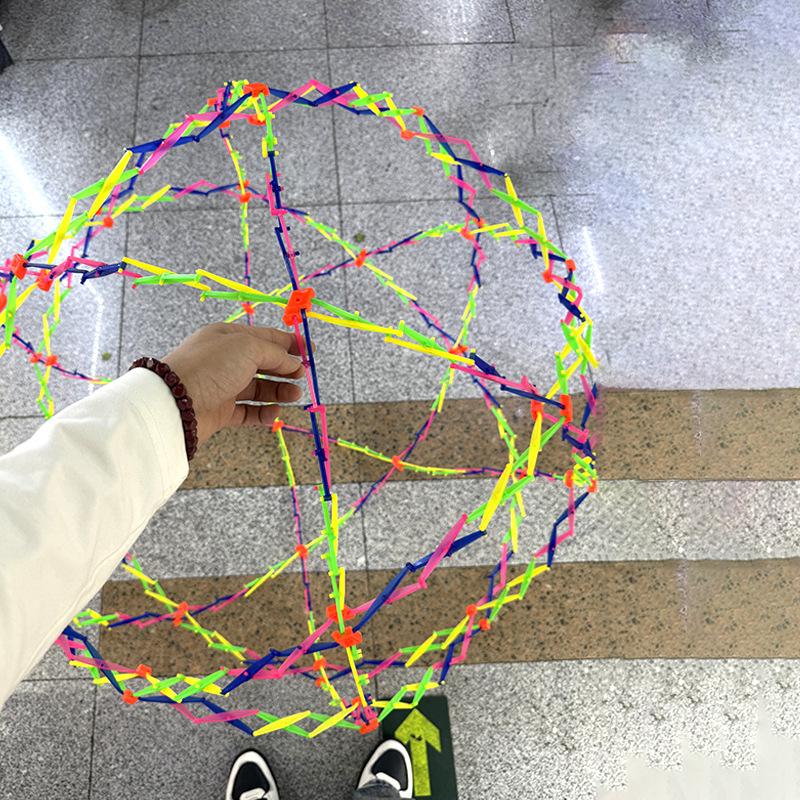 2Pcs Expandable Magic Ball Large Retractable Ball Toy Stress Relief Breathing Ball Colorful Magic Toys Yoga Relaxation Gift