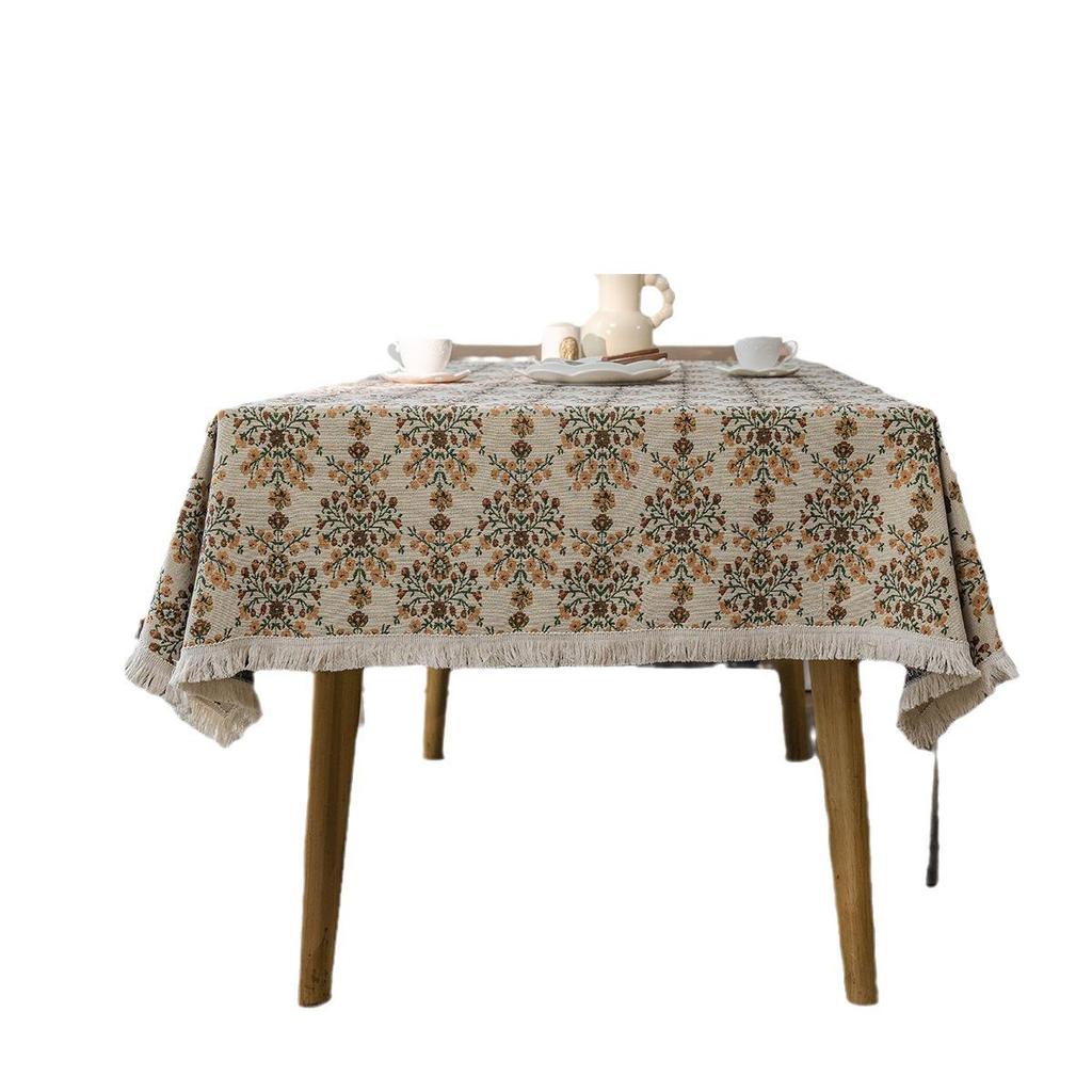 Imaqi Yun Bohemian Floral Jacquard Tablecloth