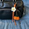 Yogodlns Cute Pumpkin Pendant Handwoven Mini Pumpkin Keychain Crochet Cherry Bag Pendant Bagpack Decor Charm Gift Ornament