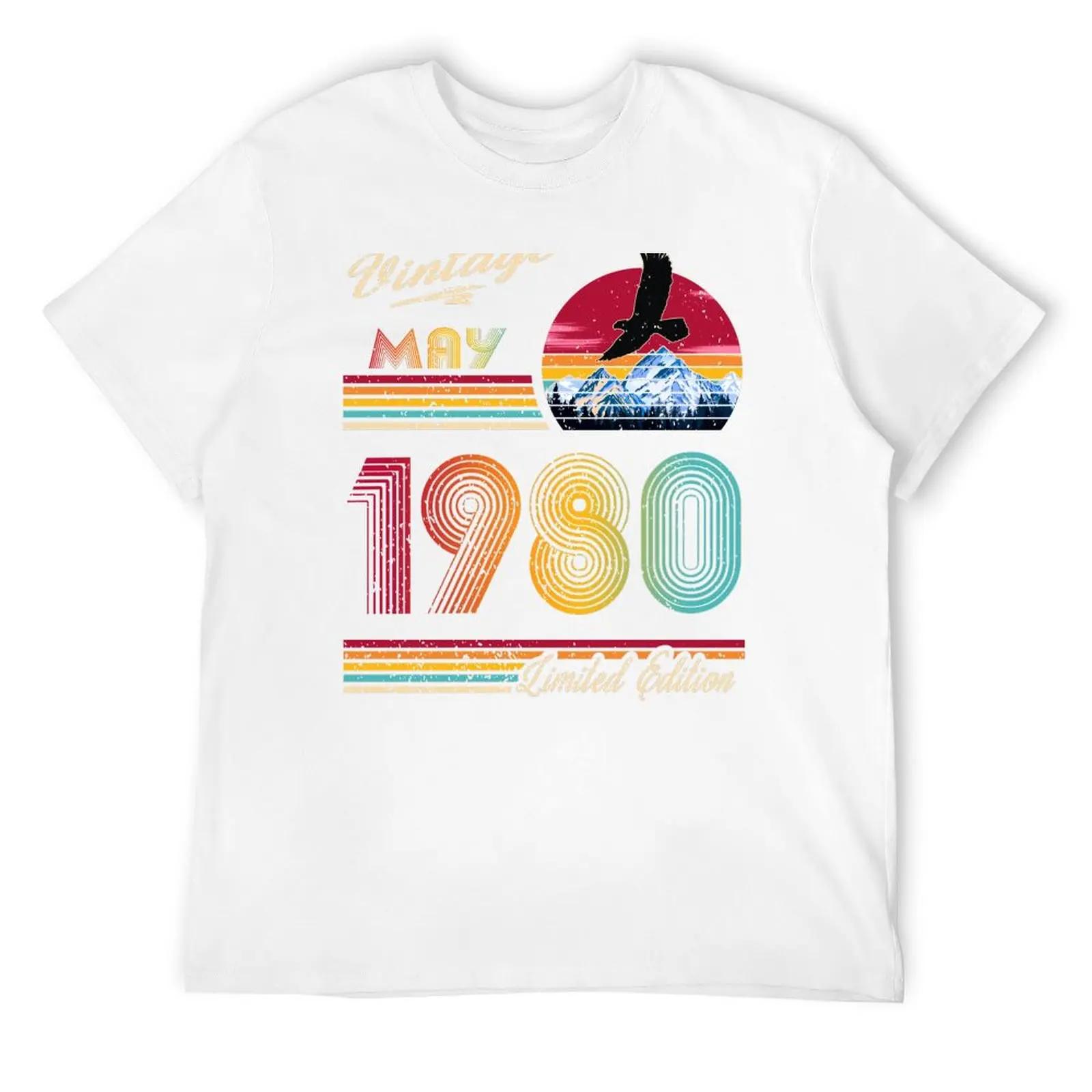 

Май 1980 День рождения Футболки Футболки с рисунком Уличная одежда Большие размеры Быстросохнущие наряды для мужчин XXL белый