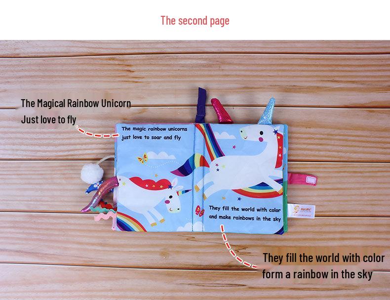 Multifunctional Tear-Proof Cloth Book: Educational Baby Rattle & Enlightenment Toy