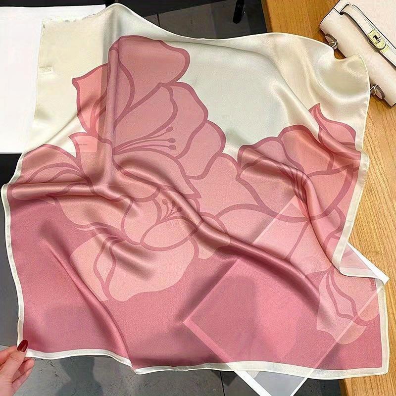 

Весенне-летний розовый платок 70 см квадратный для женщин модный декоративный шарф мягкий с принтом праздничный шейный платок шаль розовый