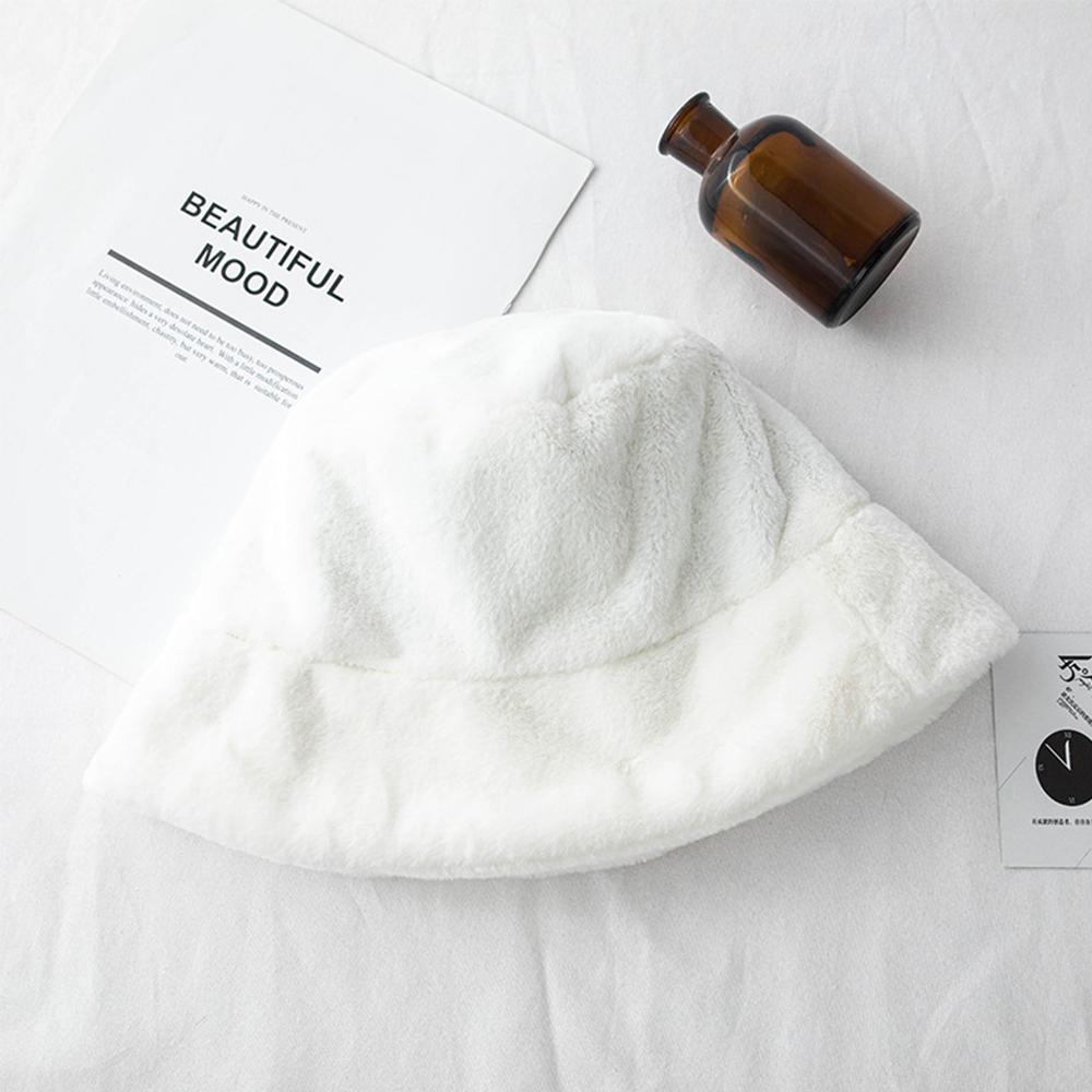 Sweet Ladies Winter Soft Outdoor Warmer Faux Fur Rabbit Warm Hat Fishing Cap Bucket Hat