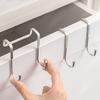 304 Stainless Steel Hook Free Punching Double S-Shape Hook Kitchen Bathroom Cabinet Door Back Type Coat Towel Storage Hanger