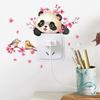 Cartoon Panda Bird Flower Switch Sticker Kids Room Bedroom For Wall Decoration Mural Self-adhesive Home Decor Cute Animals Decal