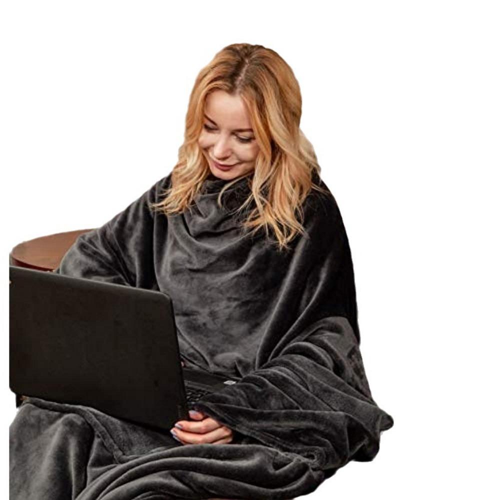 Большое теплое зимнее одеяло с рукавами — фото 7