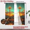 Set Of 2 Flat Printing Curtains Without Rod Futuristic City Sunset April Fools Is Day Holiday Digital Made Polyester