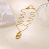 Stainless Steel Circle Necklace For Women Men 18k Gold Plated Geometric Pendant Necklace  Design Brand Jewelry