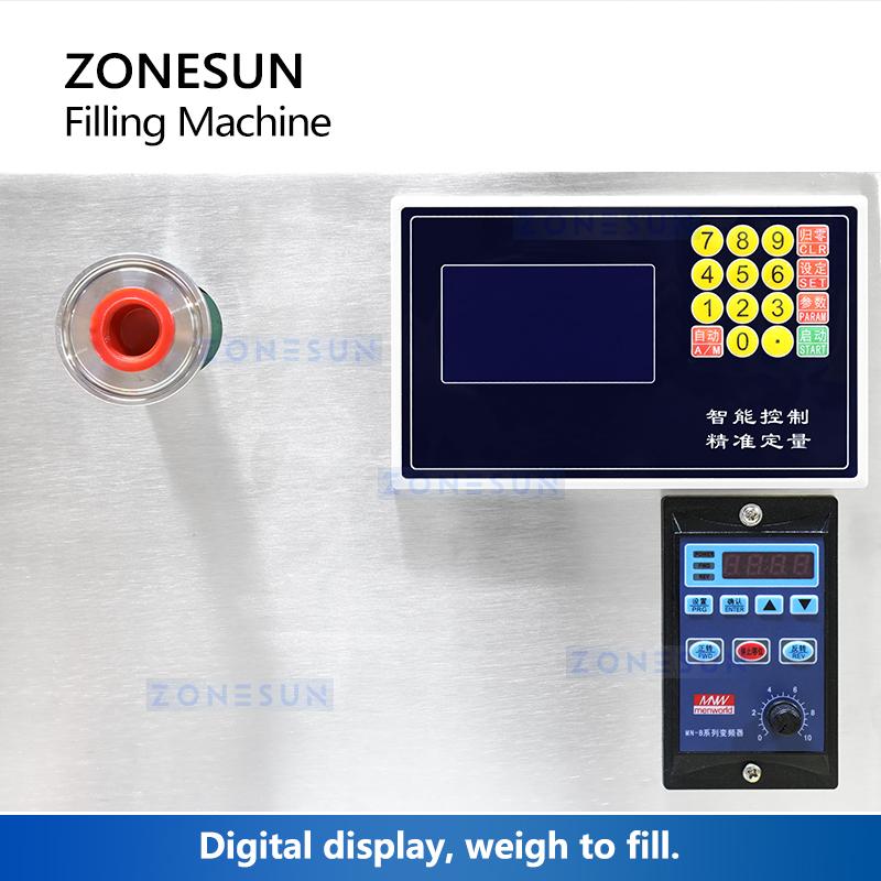 ZONESUN ZS-GPW1 High Flow Gear Pump Liquid Weighing Filling Machine Digital Control Filler for Cooking Oil Edible Oil Beverage