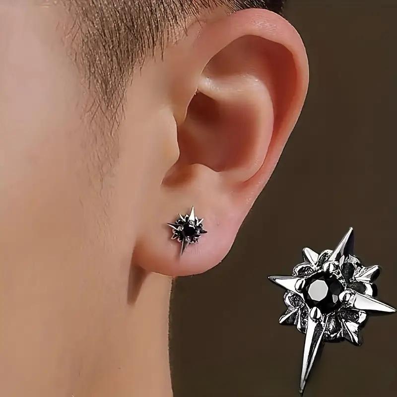 Men's Hip Hop Party Fashion Rhinestone Cast Earrings