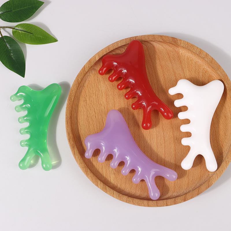 Body Meridian Massage Comb Resin Five Wide Tooth Comb Acupuncture Therapy Blood Circulation Anti-Static Smooth Hair Comb