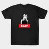 Men Black Print T-shirt Buffy The Vampire Slayer: Slay No-Cut Transfer Paper Print Cotton Tshirt