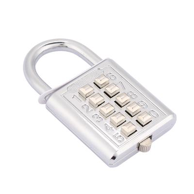 Lucchetto a combinazione a 5 cifre in lega di zinco con password per porte, scuole, palestre, recinzioni, armadi, argento