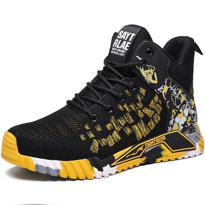 Fashion Work Safety Boots Men Work Shoes Steel Toe Safety Shoes Men Lightweight Indestructible Boots Anti-puncture Work Sneakers Male