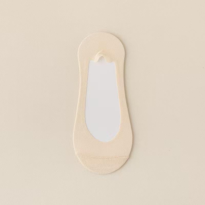 

Женские носки-лодочки из чистого хлопка - Тонкая сетка, Противоскользящие, Влагоотводящие, Устойчивые к запаху, Ледяной шелк, Невидимые. One Size with Cardboard