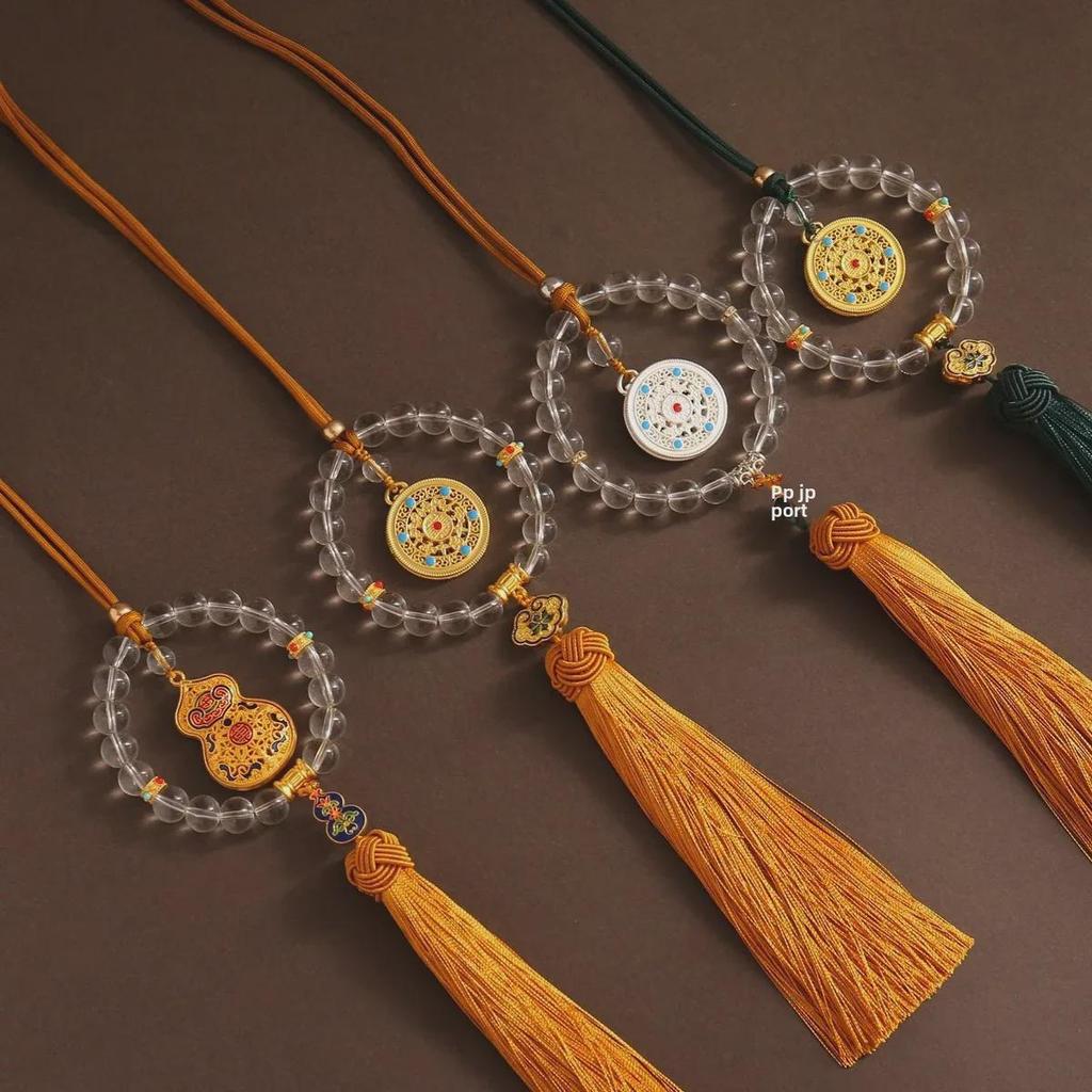 Slitinový přívěsek v čínském stylu s galvanickým pokovením pro auto s dutým designem starověkého kompasu