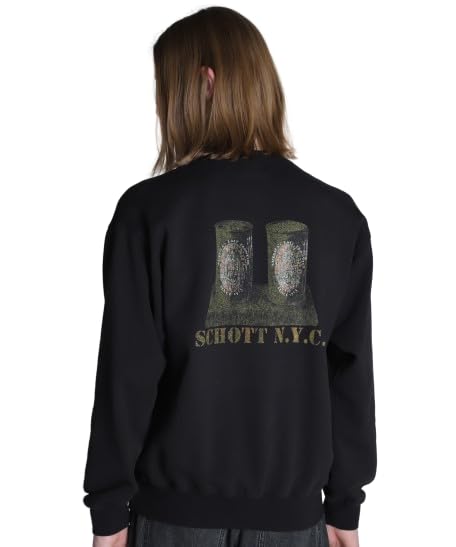 

Schott EC Crew Sweatshirt, Men s XL, 010, Black, 782-4232008