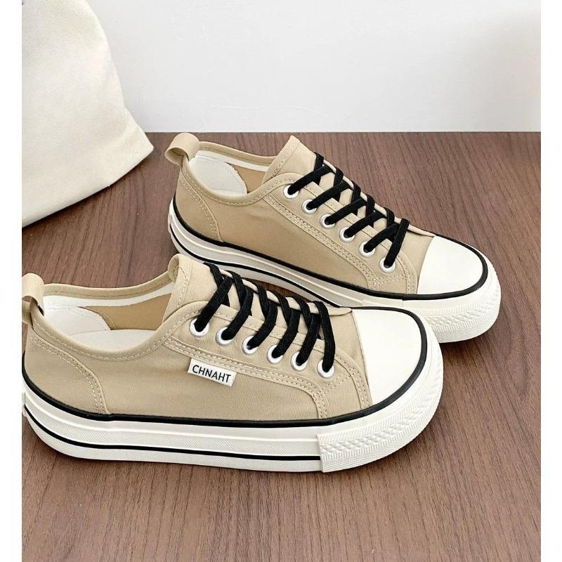 Chaussures en toile, Chaussures à plateforme respirantes à petit talon pour femme, Chaussures à semelle souple