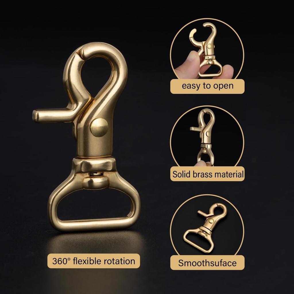 WUTA Brass Keychain with Rotating Snap for DIY Leather and More 5-Piece Hooks, 12mm, Crafts, Crafts,