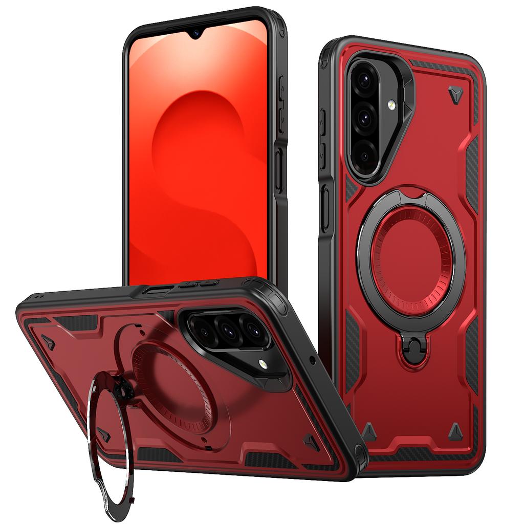 For Samsung Galaxy S25 FE Magnetic Case Military Protection PC + TPU Kickstand Phone Cover