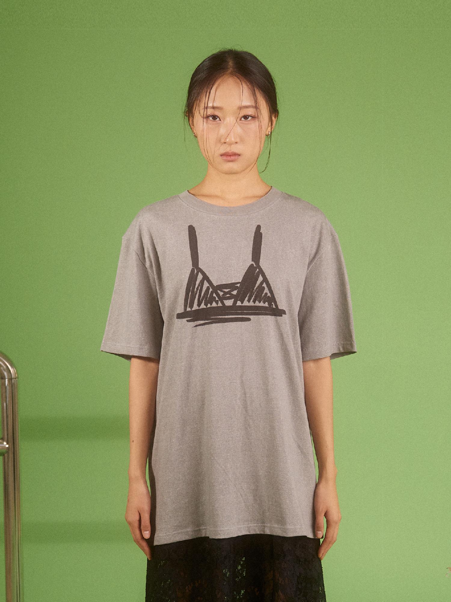 Ryu Young Bikini Drawing Tee, Pigment Gray
