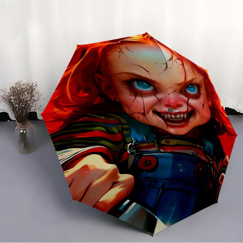 Chucky Fashionable Automatic Opening/Closing Folding Umbrella. Portable and Foldable, Ideal for Gift, Travel, and Daily Use.