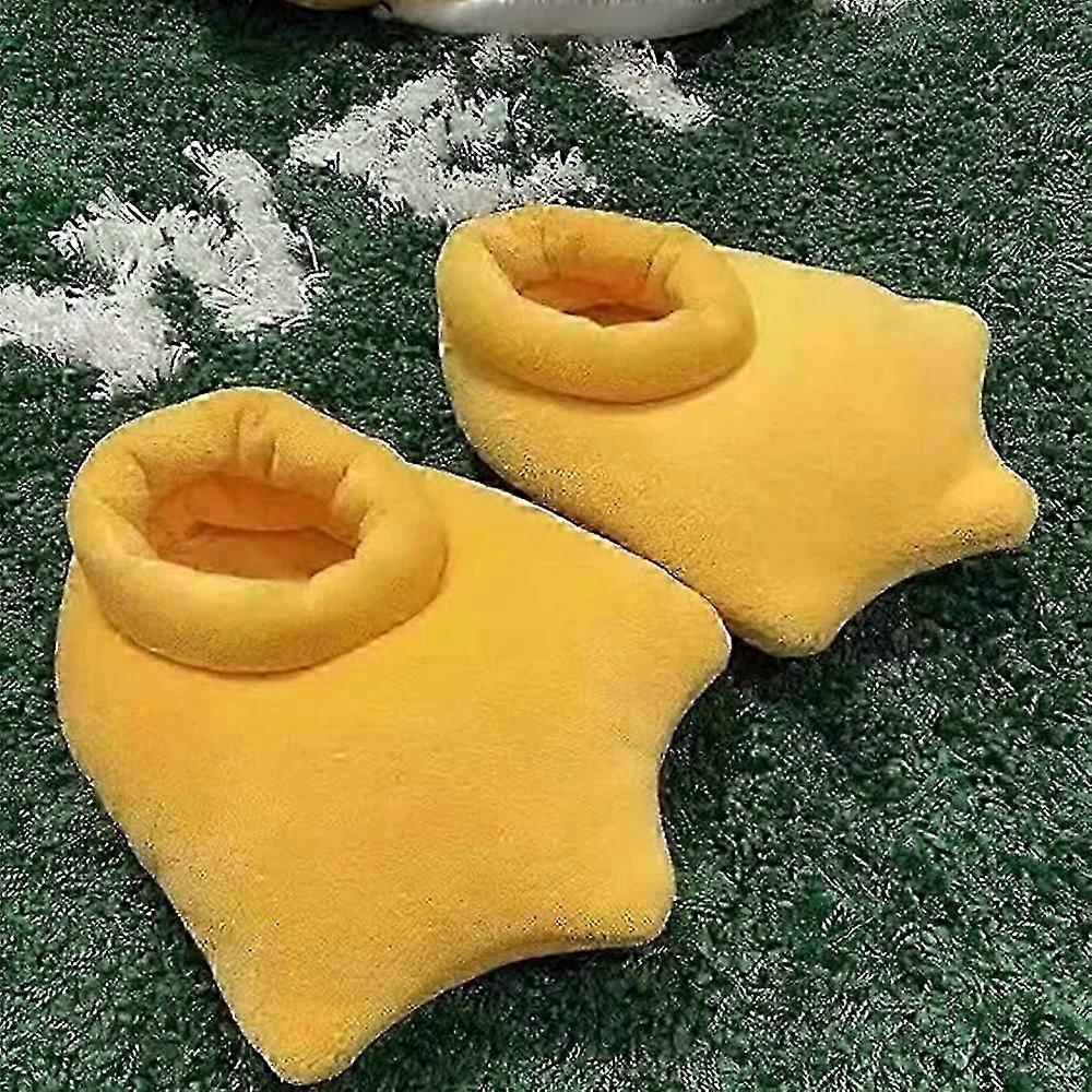Cartoon Duck Feet Slippers Halloween Cosplay Monster Paw Slippers Cute Fluffy Paws Winter Indoor House Shoes