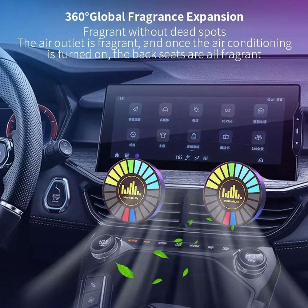 Aromatherapy Magnetic Pickup Lamp Colorful Ambient Air Fresher Round RGB Lights Rechargeable For Car Air Outlet Or Room I1V3