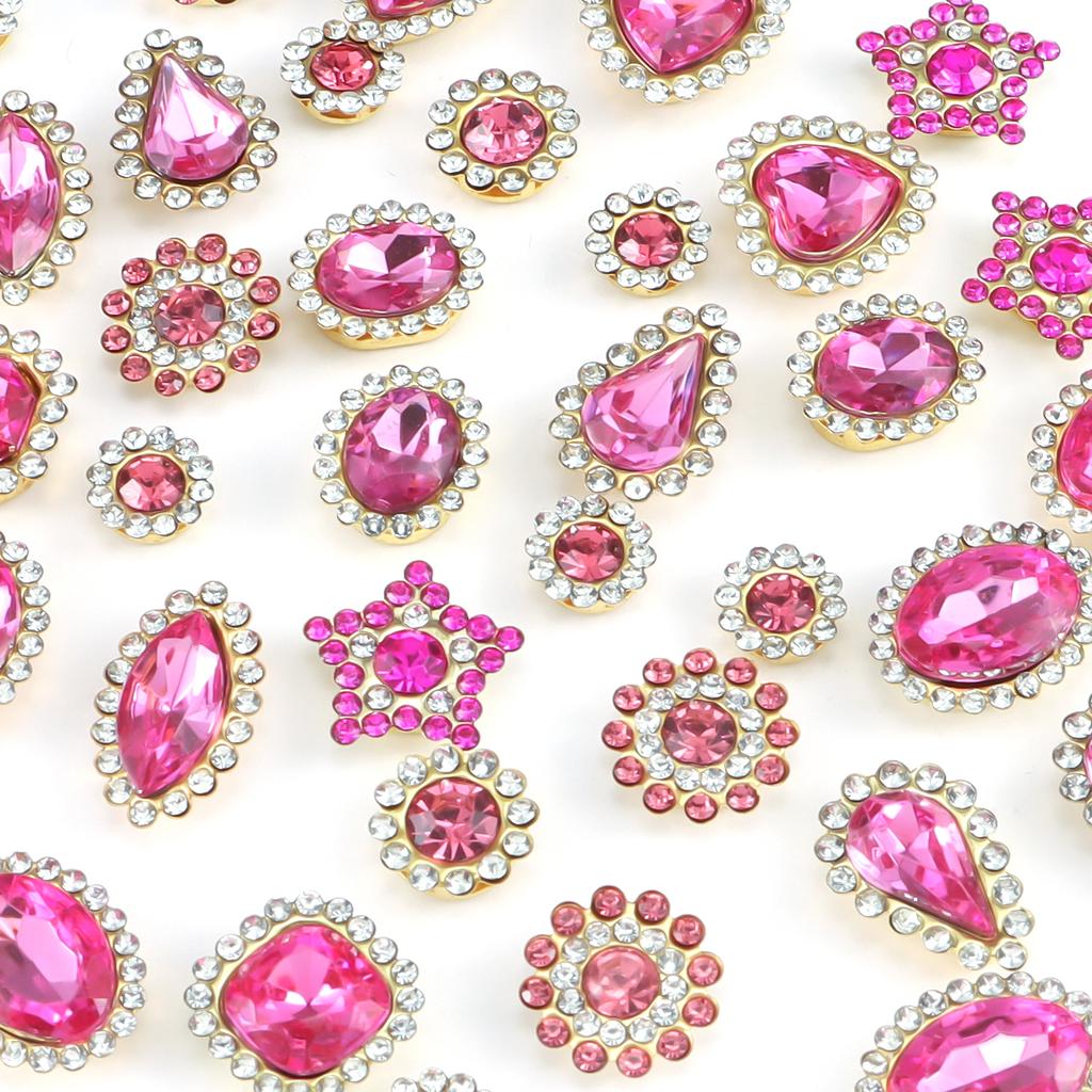 Mixed size sunflower sewing claws, artificial diamonds crystal glass beads buttons gemstones artificial diamonds