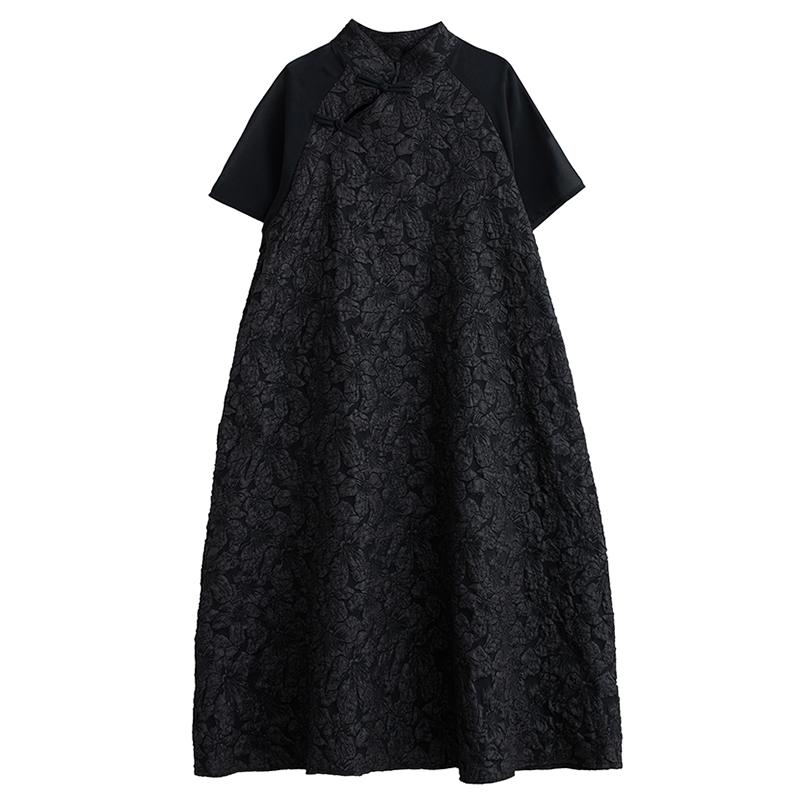 XITAO винтажное лоскутное модное женское платье с цветочным принтом DMJ2127 One Size чёрный