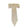 New Rhinestone Bow Fringe Hairpin Gold Silver Color Long Tassel Temperament Hair Clip Temperament Bow Hair Clip for Women