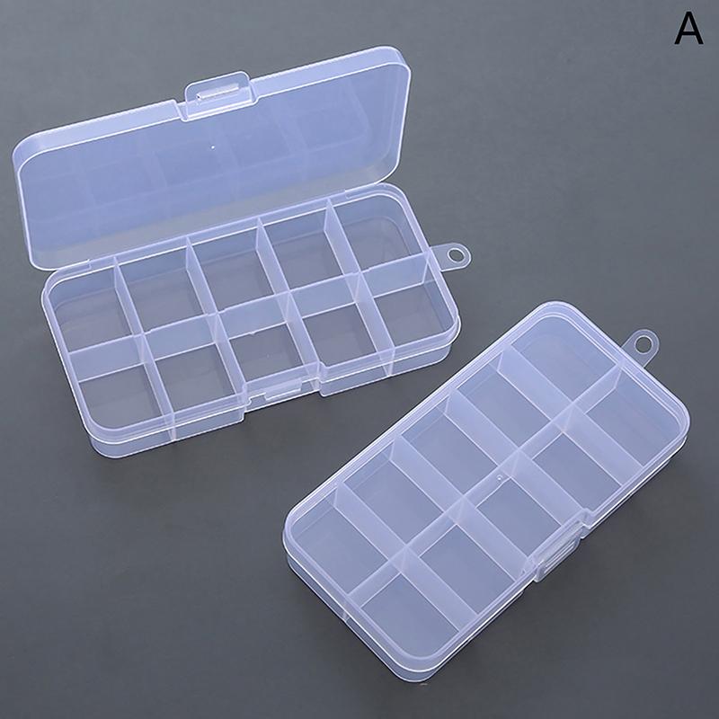 Rectangle Plastic Jewelry Box Compartment Storage Box Case Jewelry Earring Bead Craft Display Container Organizer