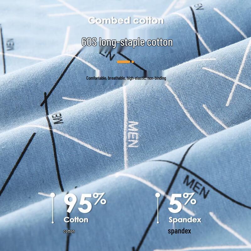 LangSha Men's Antibacterial Cotton Boxer Briefs