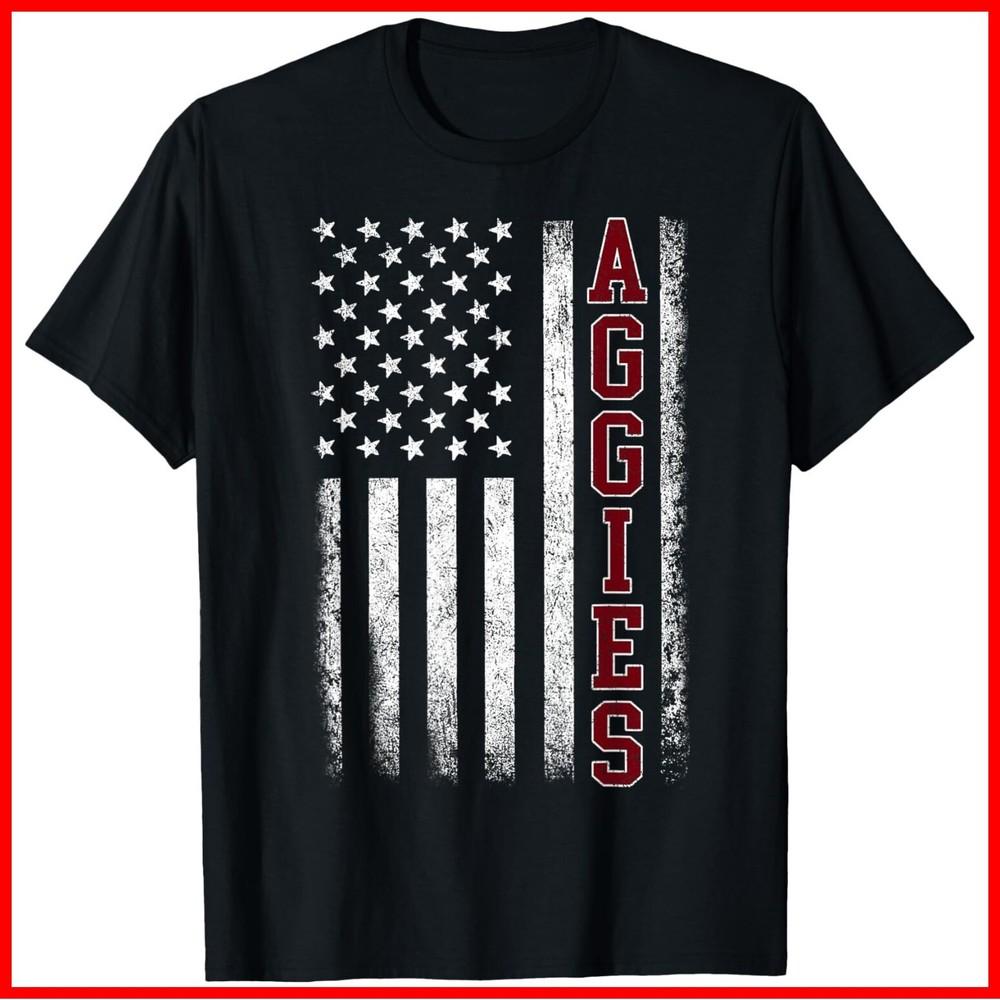 Retro Vintage Aggies Black Cotton T-Shirt Unisex T-Shirt S