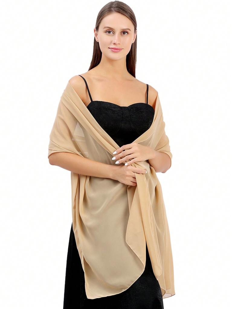 Lenço de Chiffon Macio Feminino Protetor Solar Festa Vestido de Noite Daminha de Honra Casamento Xale Elegante Leve