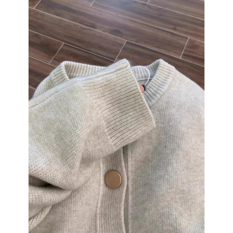 Premium sense fashionable knitted cardigan women's spring, autumn and winter stacked wear casual loose bottoming sweater soft waxy top coat